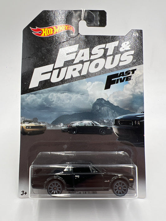 Hot Wheels Fast and Furious #4 Nissan Skyline Black Card Not Perfect 71E