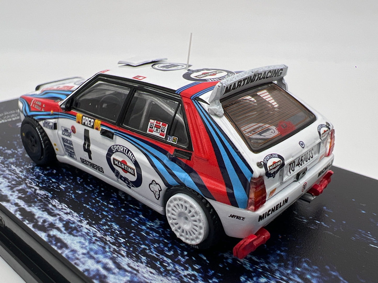 Tarmac Works x Hobby64 Lancia Delta HF Integrale Martini Monte Carlo Rally 1992 Winner