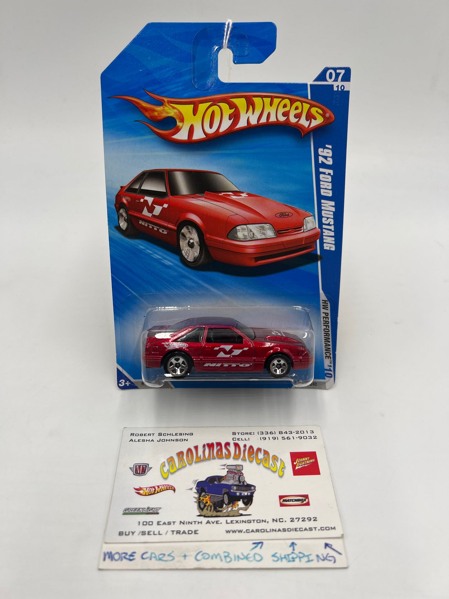 2010 Hot Wheels Performance #105 92 Ford Mustang Red 20A