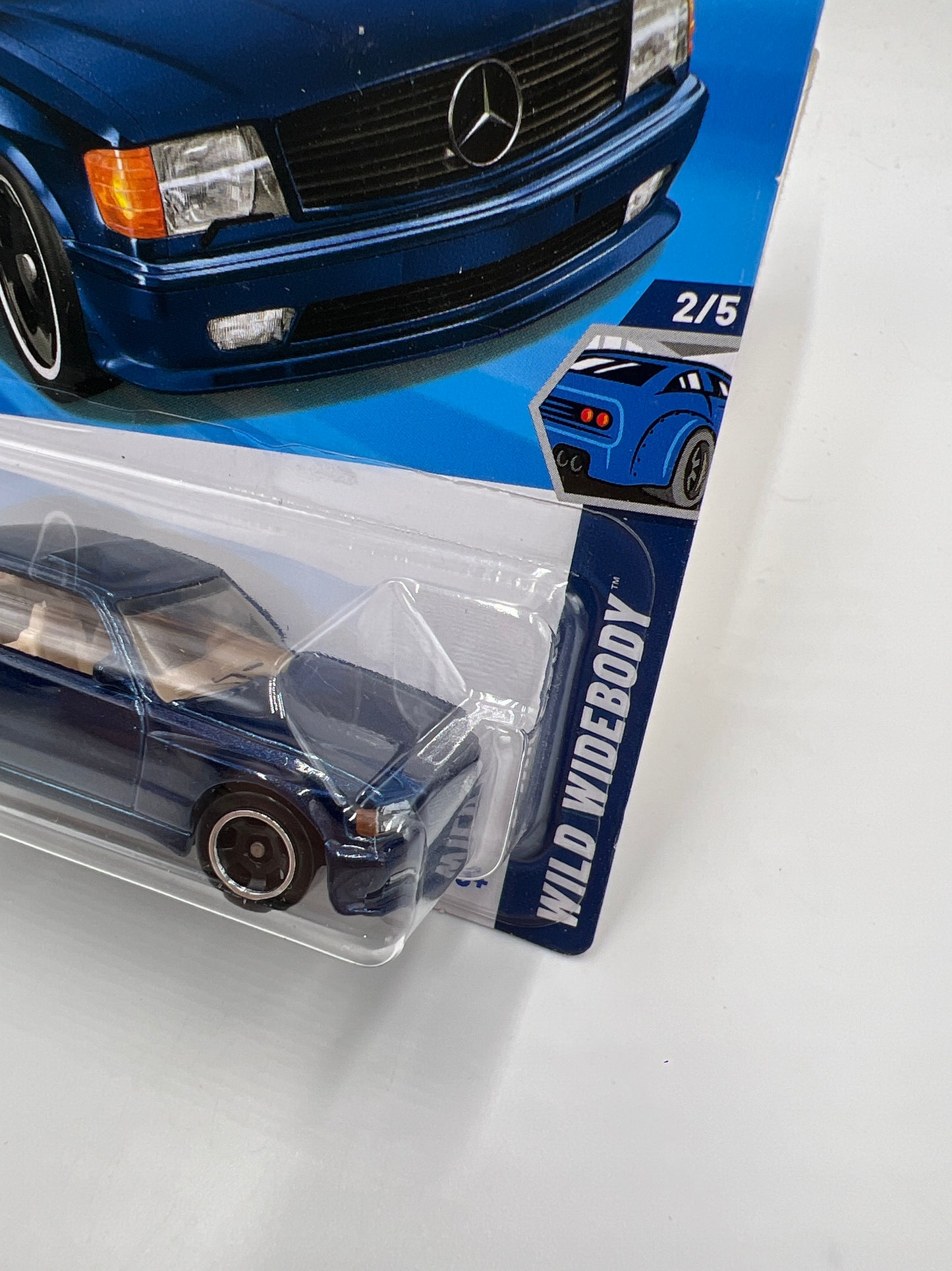 2025 Hot Wheels P Case Wild Widebody #186 89 Mercedes-Benz 560 SEC AMG Dark Blue 90C