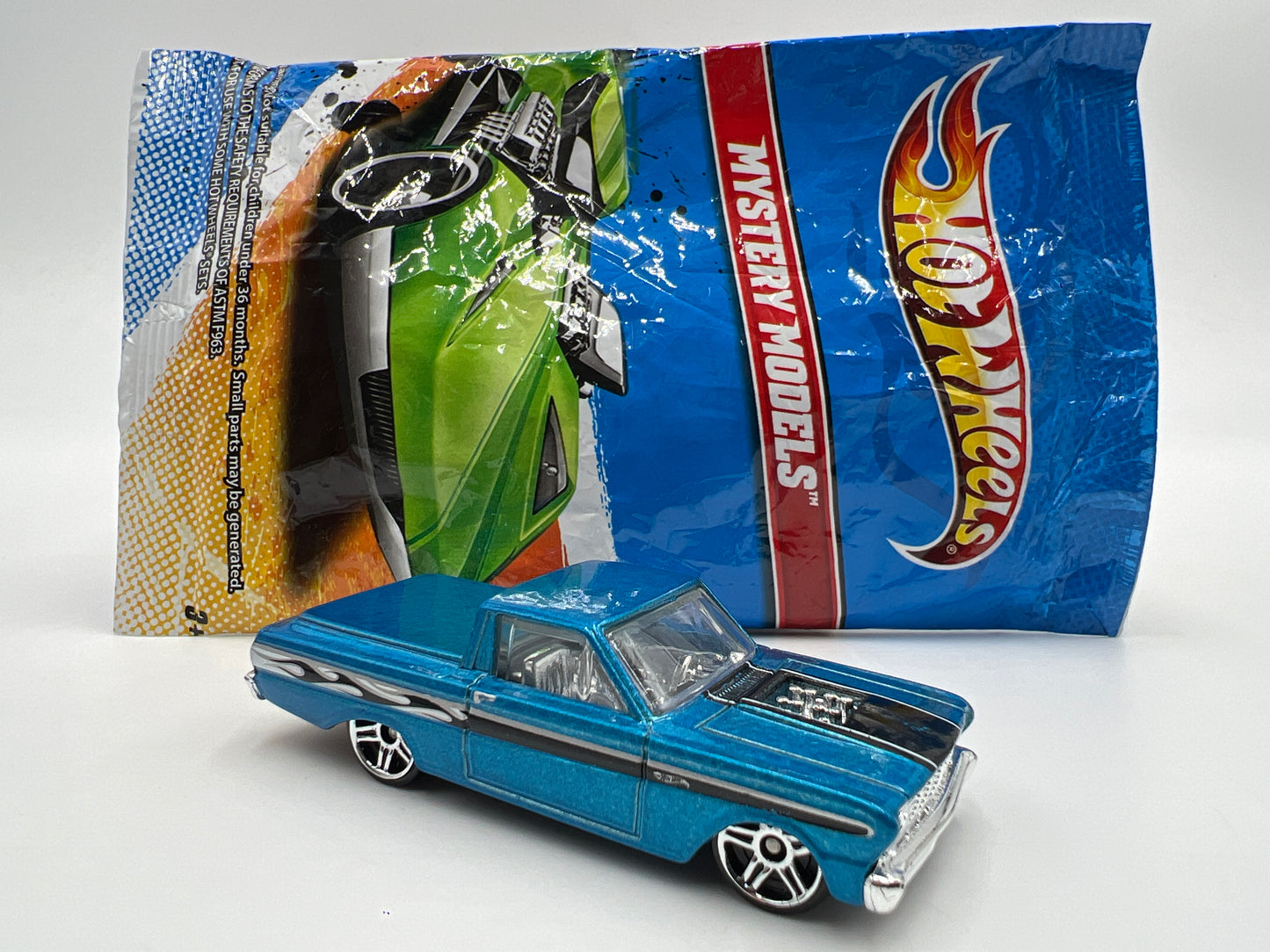 2011 Hot Wheels Mystery Models #4 65 Ford Ranchero Blue W/Poster