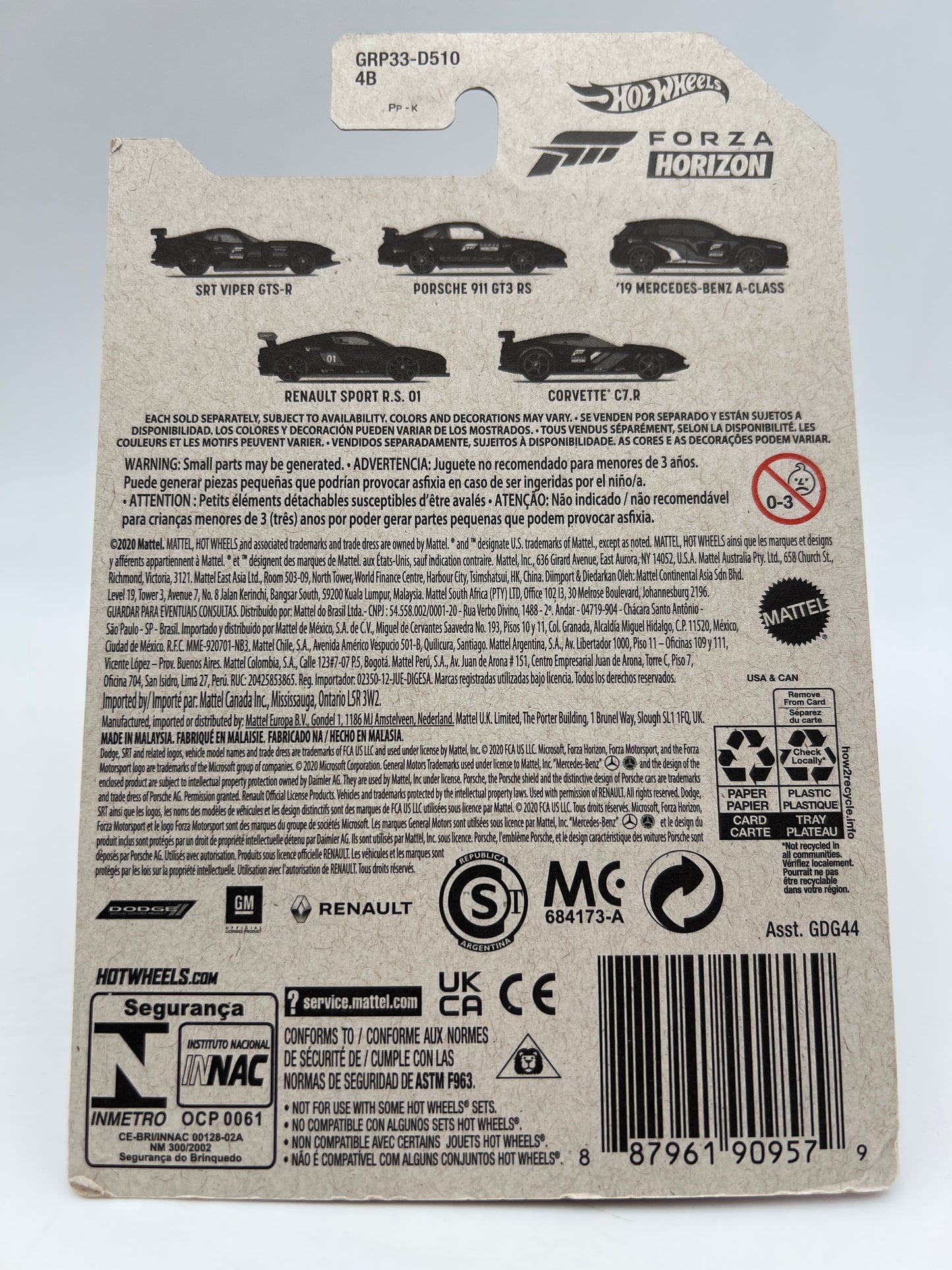 Hot Wheels Forza Horizon #1 Dodge SRT Viper GTS-R Black/Pink 166D