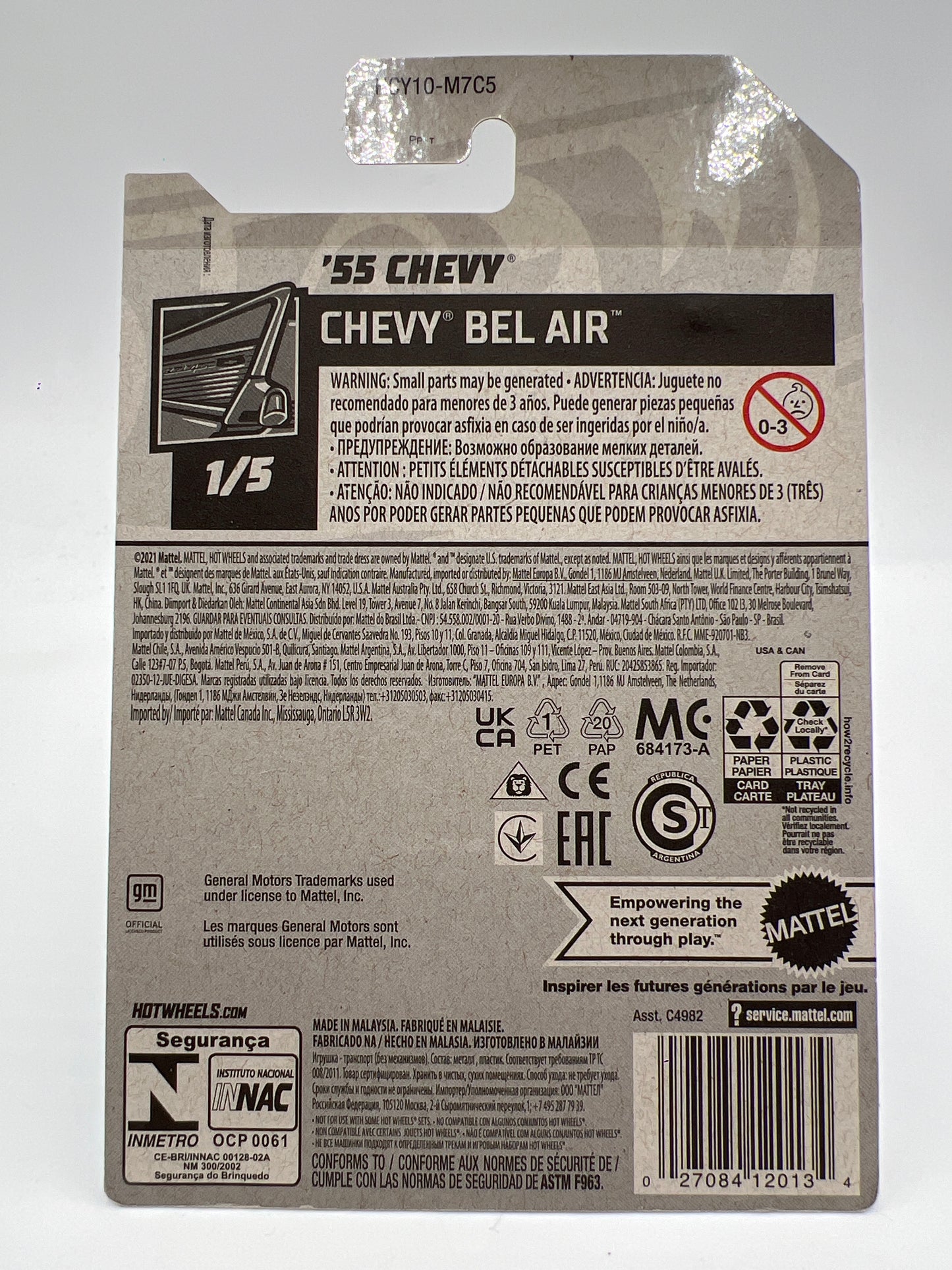 2022 Hot Wheels Super Treasure Hunt #20 55 Chevy Blue W/Protector