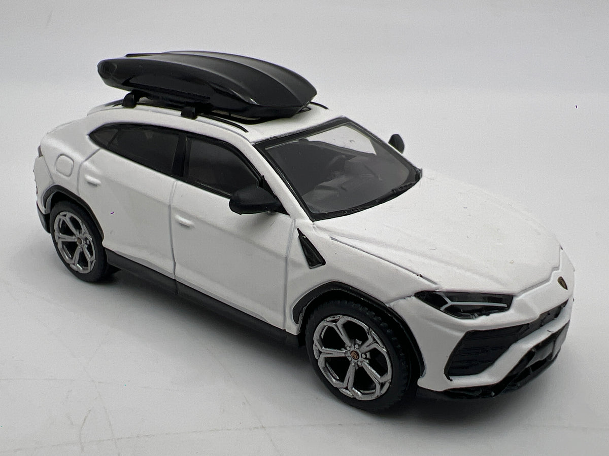 Mini GT MiJo x USA Exclusive #220 Lamborghini Urus Bianco Monocerus W/Roof Box White