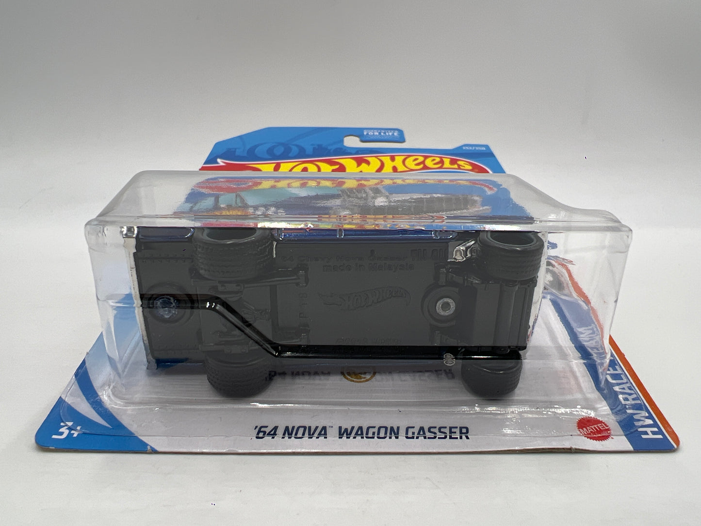 2021 Hot Wheels Super Treasure Hunt #232 64 Nova Wagon Gasser Blue W/Protector