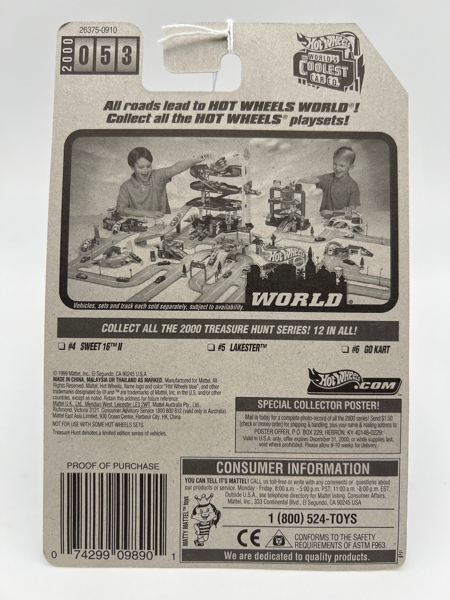 2000 Hot Wheels Treasure Hunt #49 Lakester Green 274E