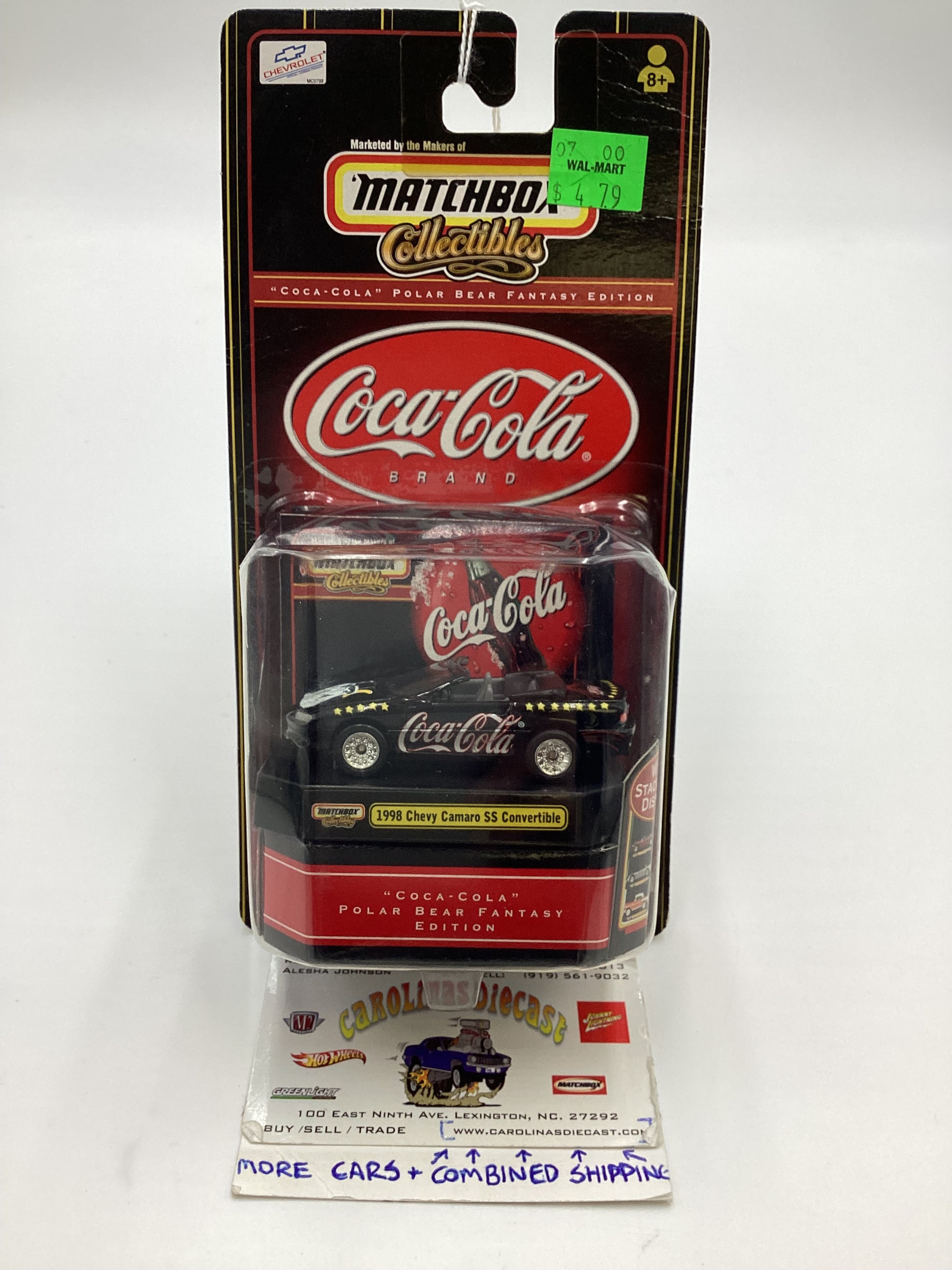 Matchbox Collectibles Coca Cola 1998 Chevy Camaro SS Convertible