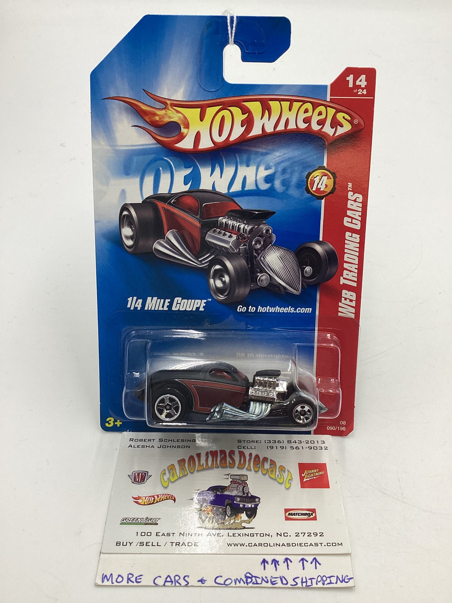 2008 Hot Wheels Web Trading Cars #90 1/4 Mile Coupe Black/Red EE4