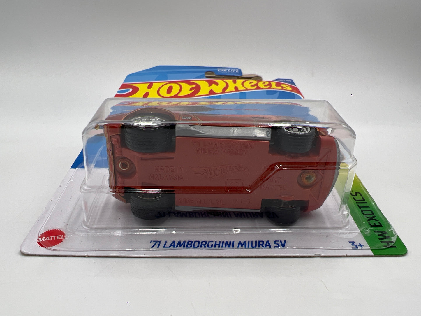 2022 Hot Wheels Super Treasure Hunt #202 71 Lamborghini Miura SV Orange W/Protector J-Hook Vein