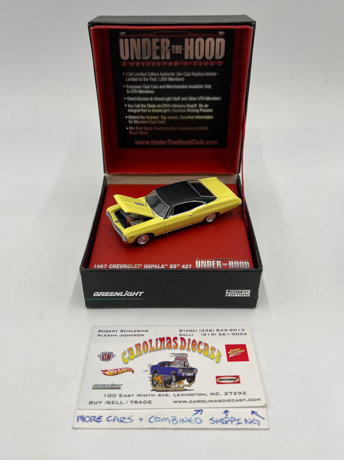 Greenlight Under The Hood Collectors Club 1967 Chevrolet Impala SS 427 Yellow