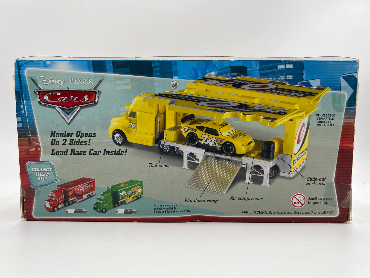 Disney Pixar Cars Hauler #13 Sidewall Shine Hauler Yellow