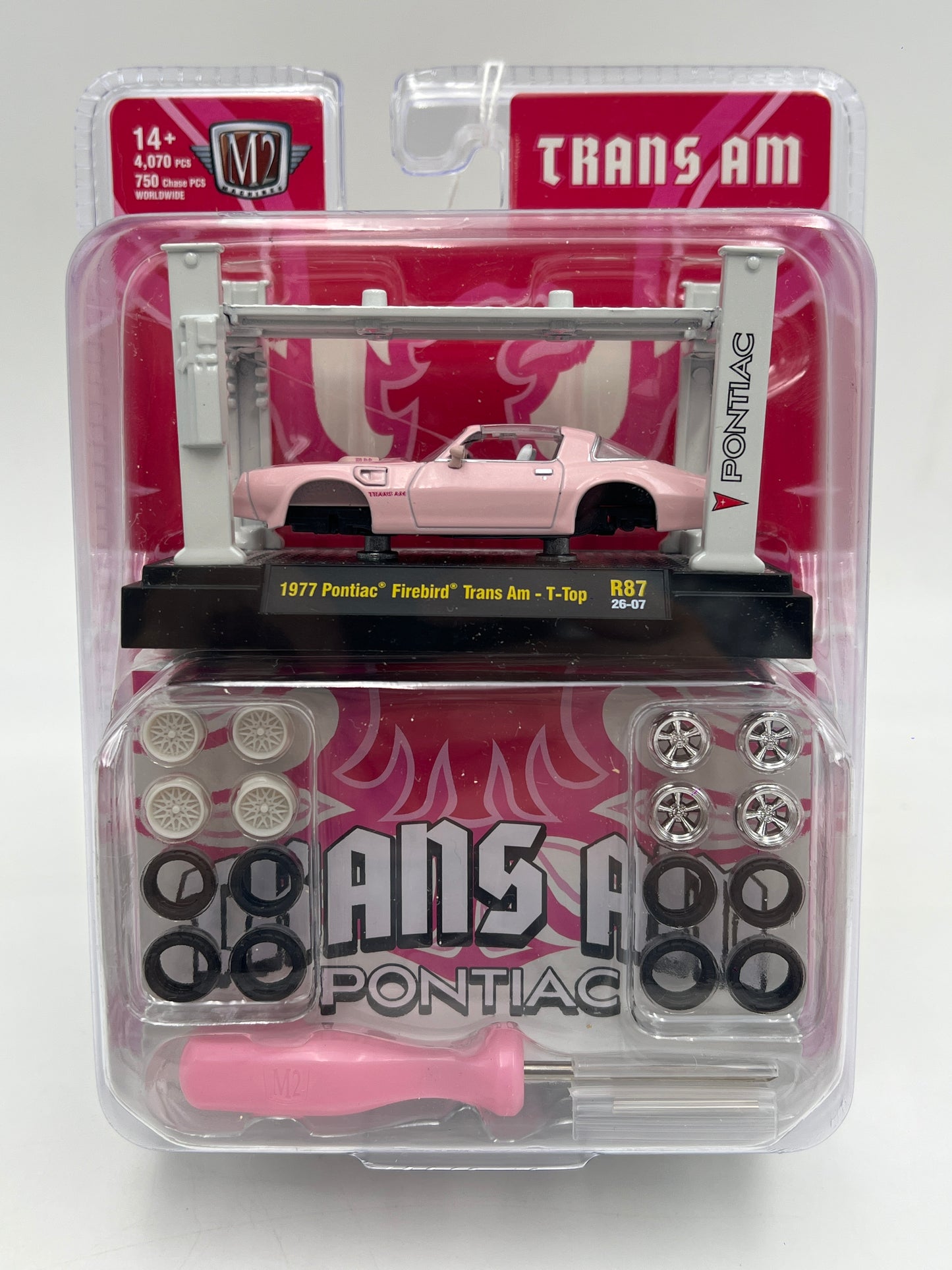 2026 M2 Machines R87 Model Kits 1977 Pontiac Firebird Trans Am T-Top Pink