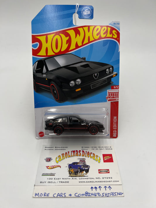 2024 Hot Wheels #98 Target Red Edition Alfa Romeo GTV6 3.0 Black 147E