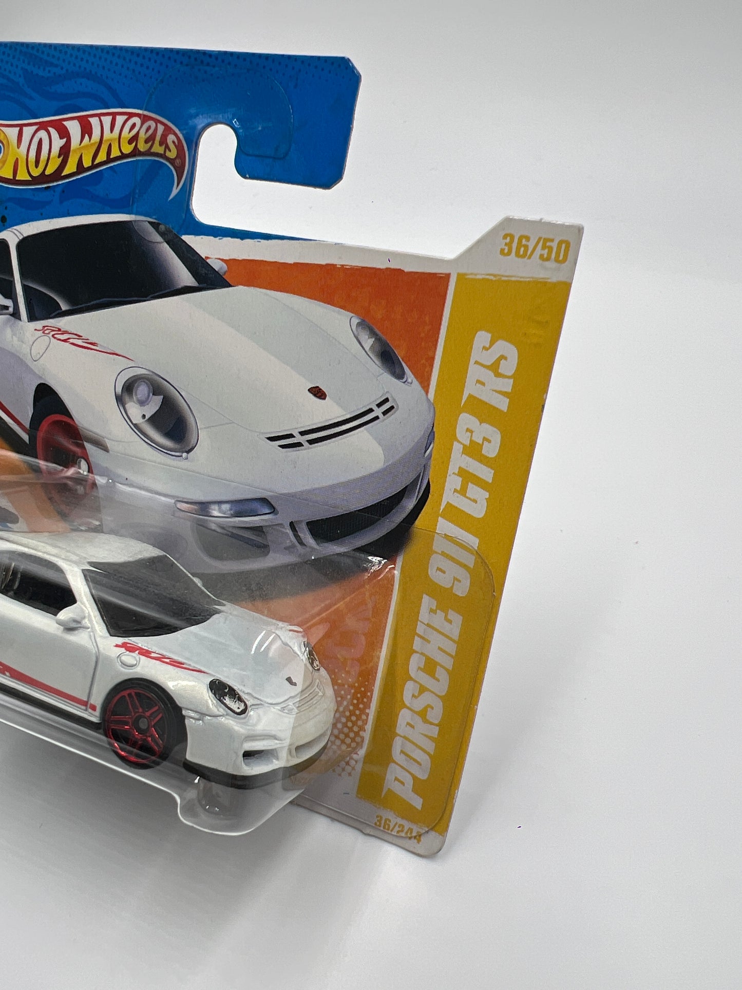 2011 Hot Wheels Premiere Short Card #36 Porsche 911 GT3 RS White W/Protector