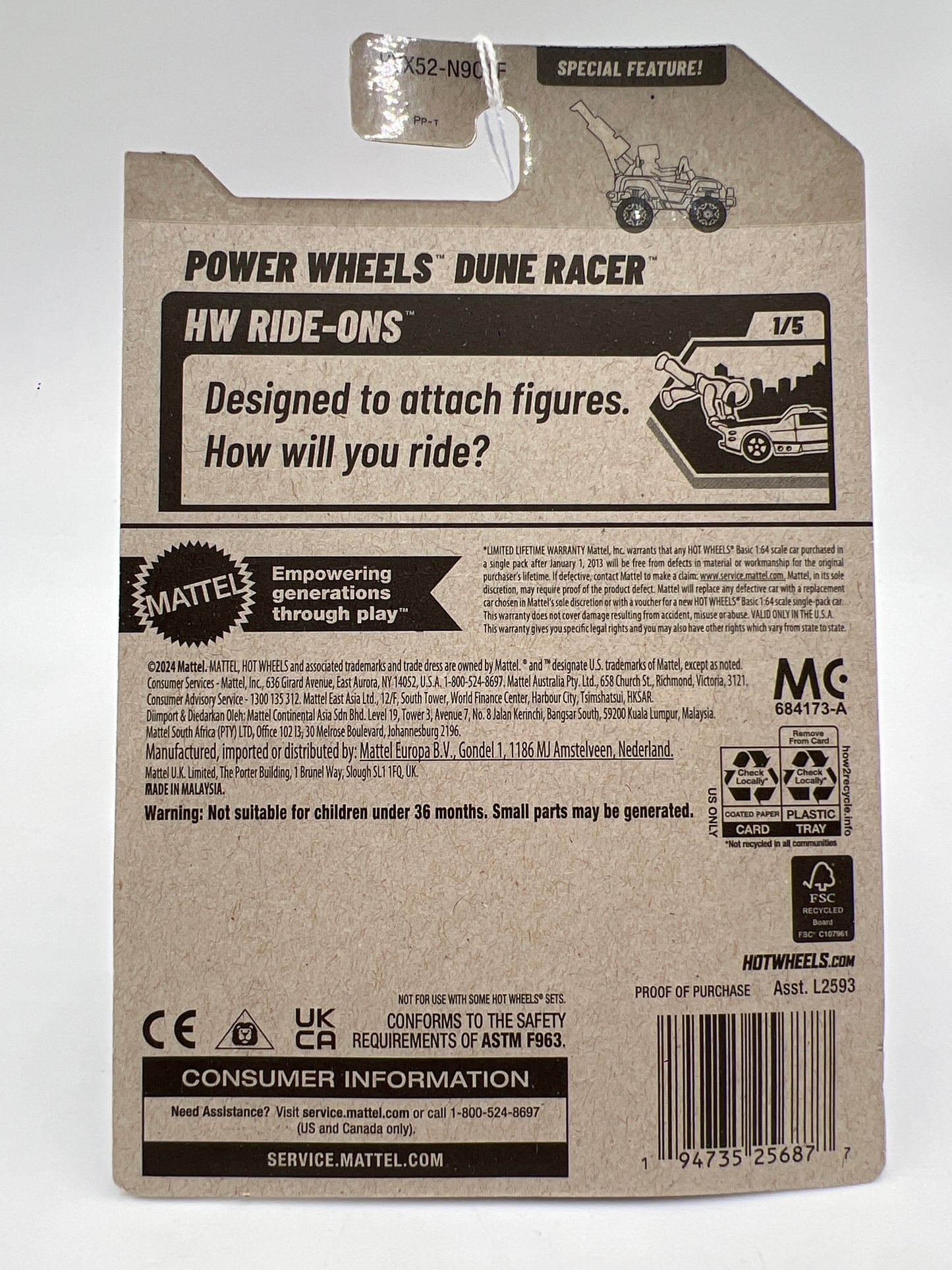 2025 Hot Wheels F Case HW Ride-Ons #22 Power Wheels Dune Racer Orange 114E