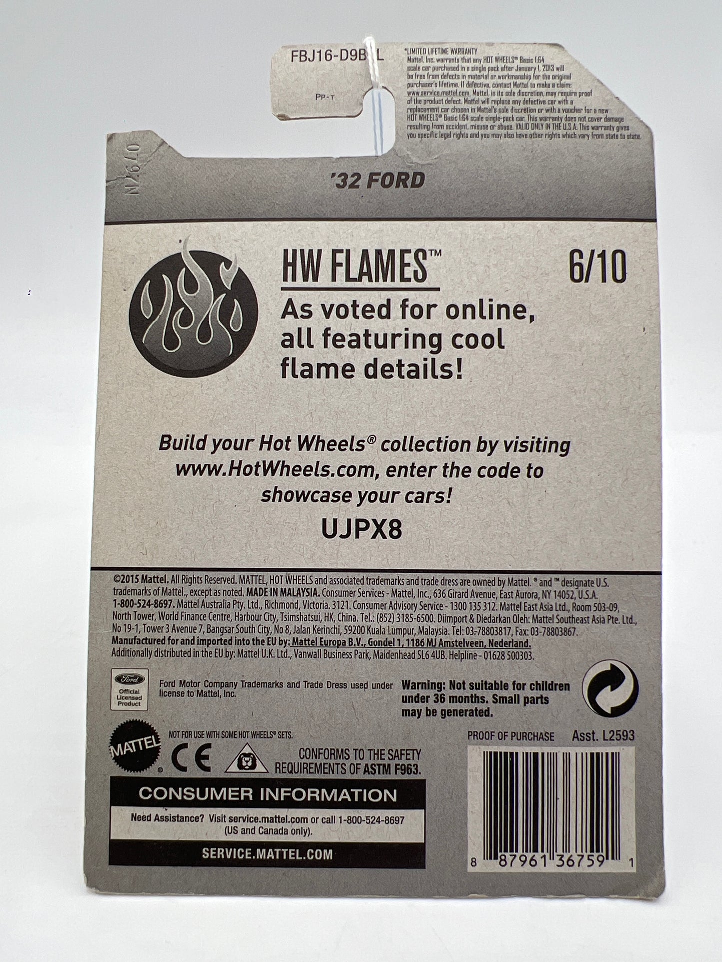 2017 Hot Wheels Flames Walmart Exclusive Zamac 011 32 Ford