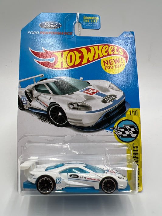 2017 Hot Wheels Speed Graphics #247 2016 Ford GT Race White 22D
