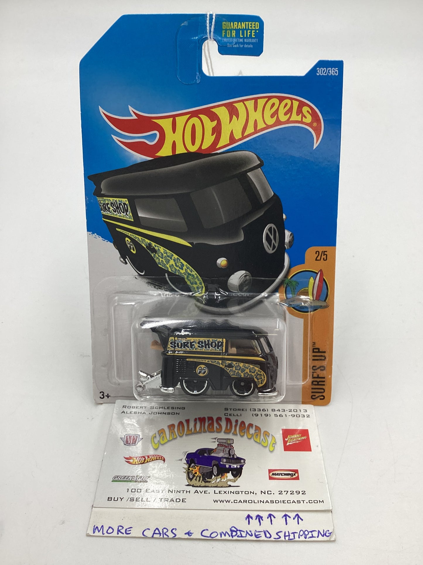 2017 Hot Wheels Surfs Up #302 Kool Kombi Black Mooneyes 96C