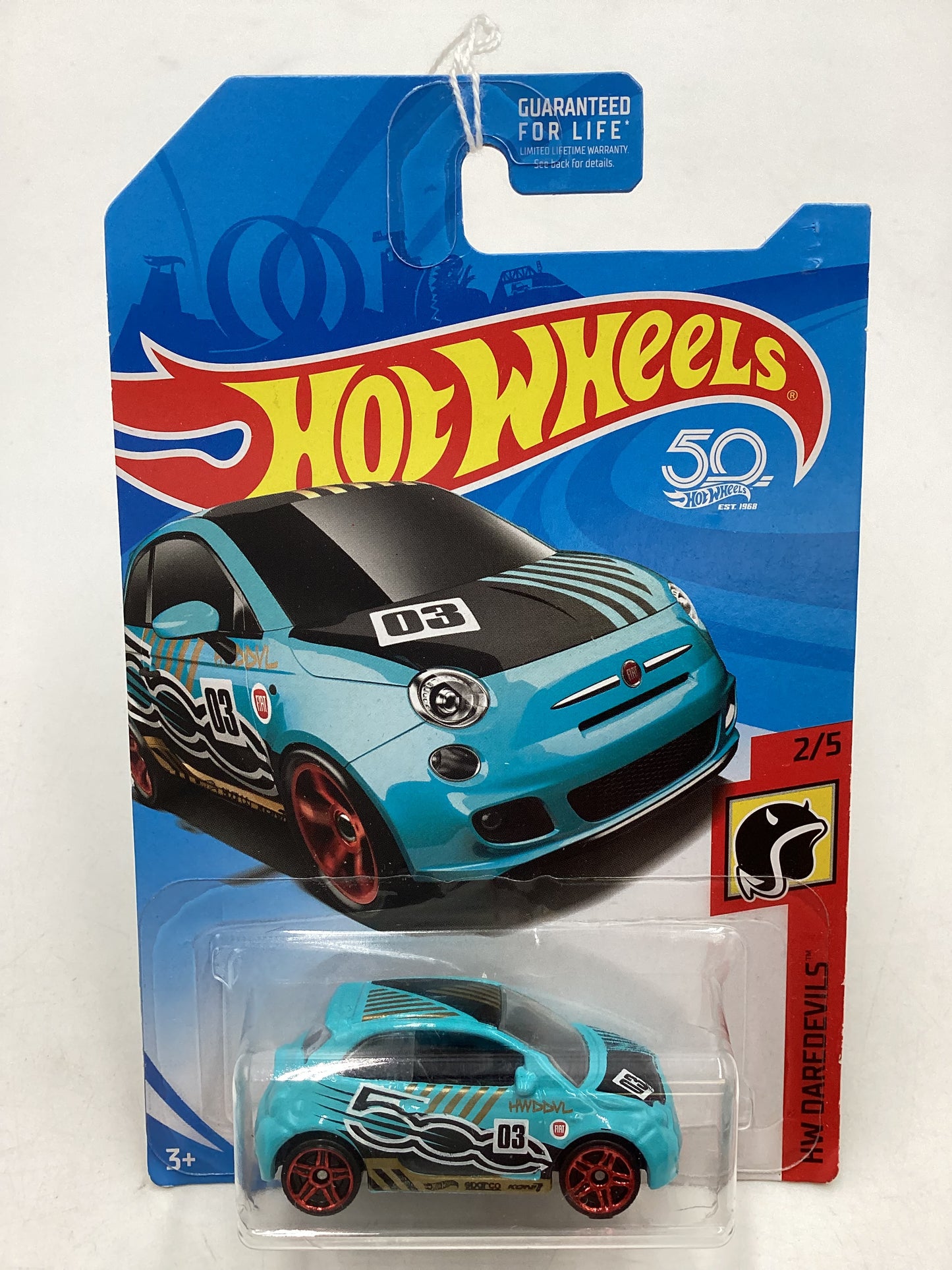 2018 Hot Wheels Fiat 500 Light Blue chase 240A