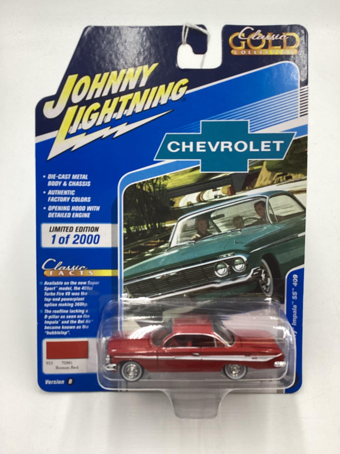 Johnny Lightning Classic Gold Collection Release 3 Version B 1961 Chevrolet Impala SS 409 Red 186F