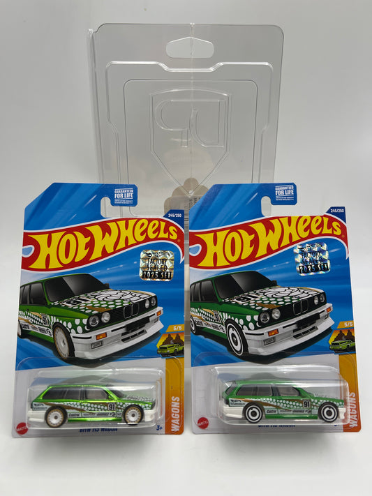 2025 Hot Wheels Factory Sealed Super Treasure Hunt & Mainline #245 BMW M3 Wagon Green W/Protector Cracked Blister