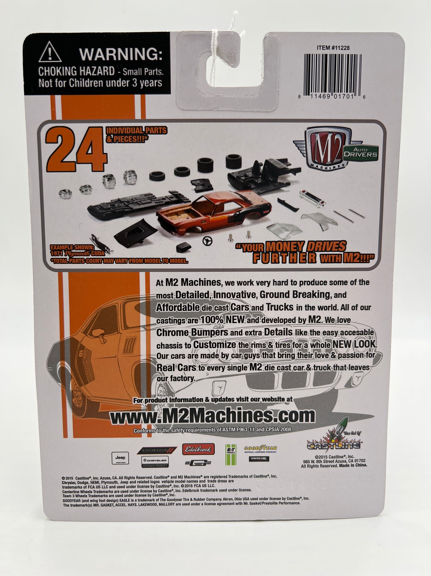 M2 Machines Auto-Drivers 1971 Dodge Charger R/T 383 Purple R30 191B