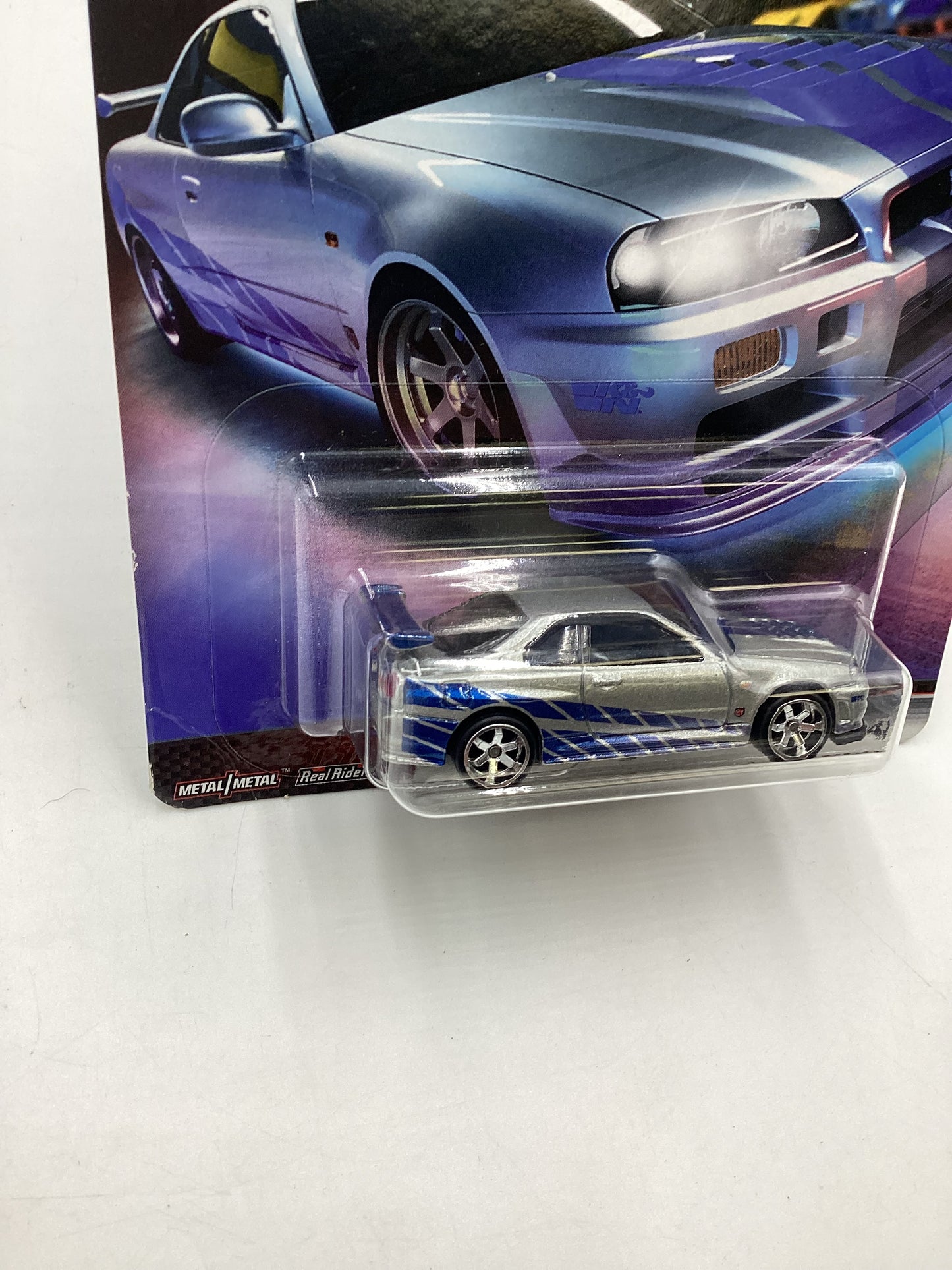 Hot Wheels Fast and furious Fast imports #1 Nissan Skyline gt-R bnr34 *BL Corner Damage* with protector