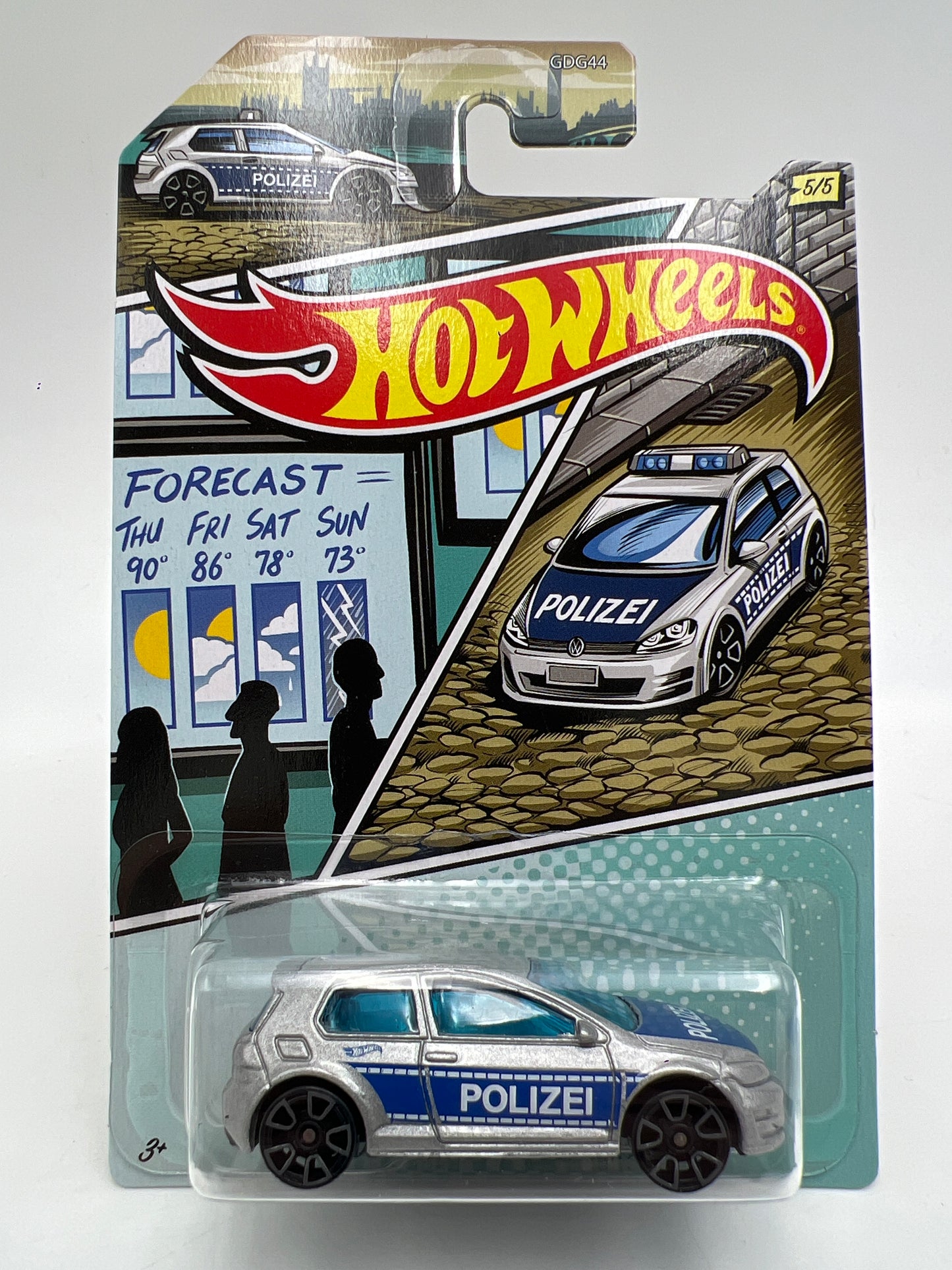 Hot Wheels Police Art Series #5 Volkswagen Golf MK7 Silver 168i