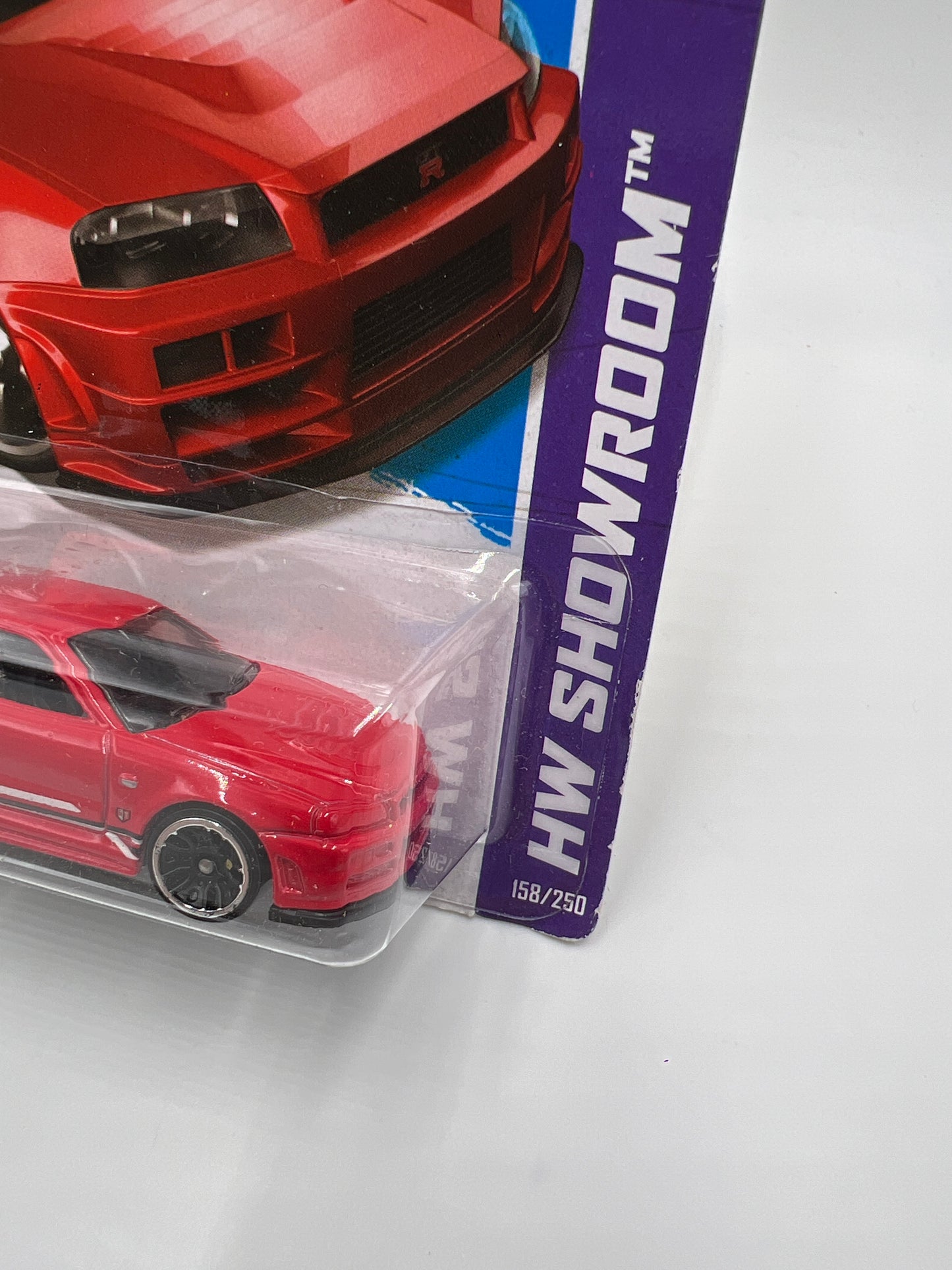 2013 Hot Wheels Showroom #158 Nissan Skyline GT-R R34 Red W/Protector