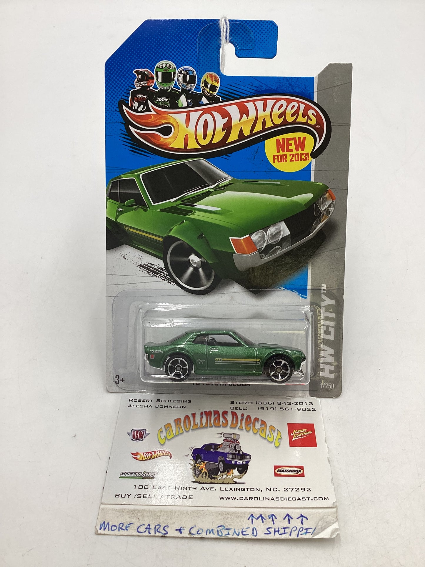 2013 Hot Wheels #167 70 Toyota Celica Green 95A