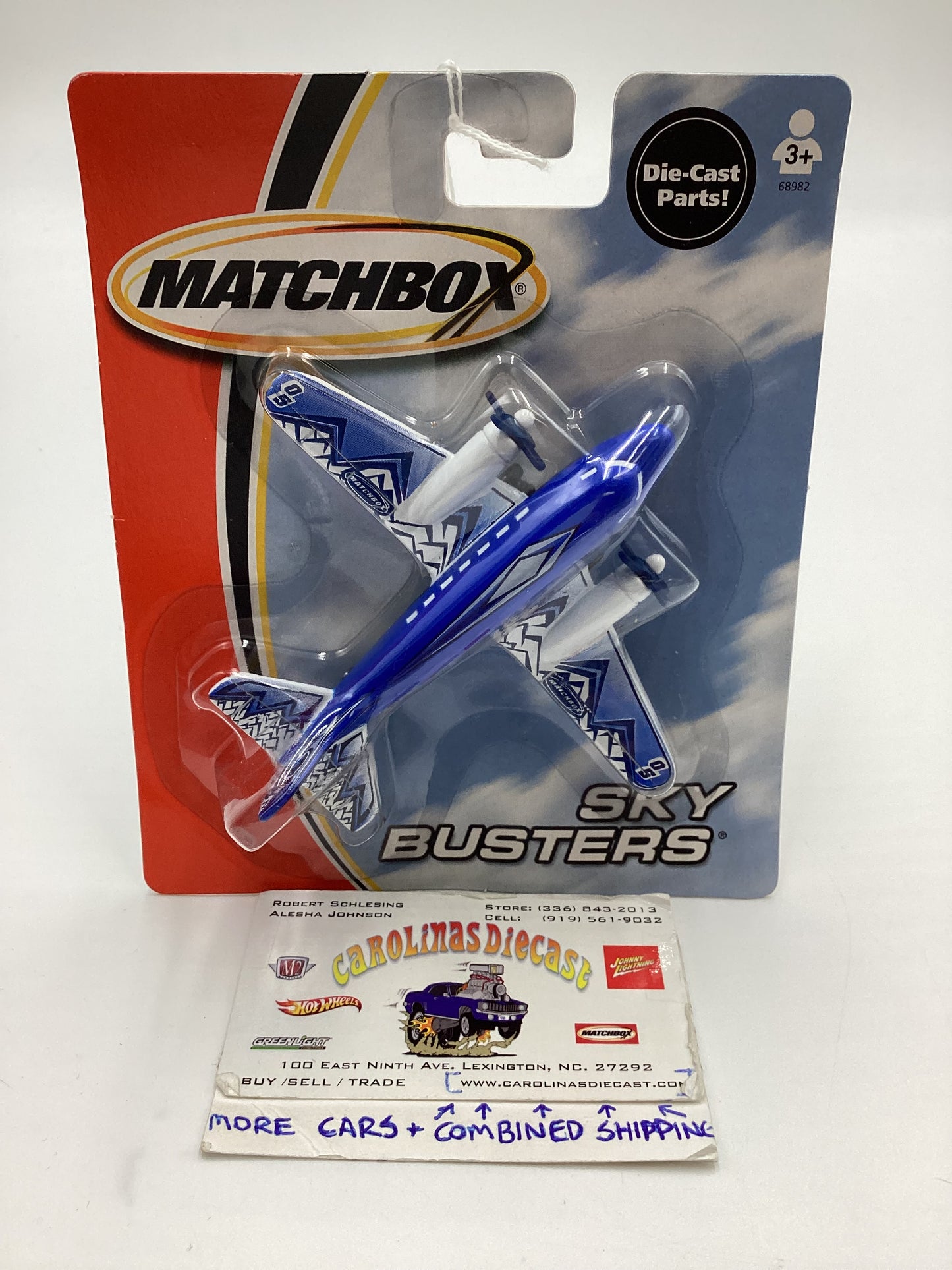 2004 Matchbox Skybusters 68982 Airliner Blue 114D