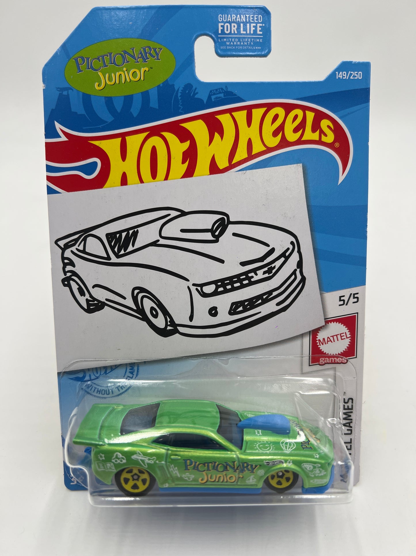 Hot Wheels #149 Kroger Exclusive 10 Pro Stock Camaro Rare Pictionary Sketch Card