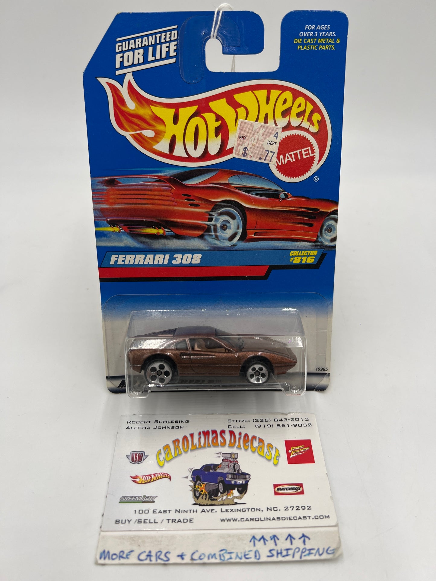 1998 Hot Wheels #816 Ferrari 308 Brown