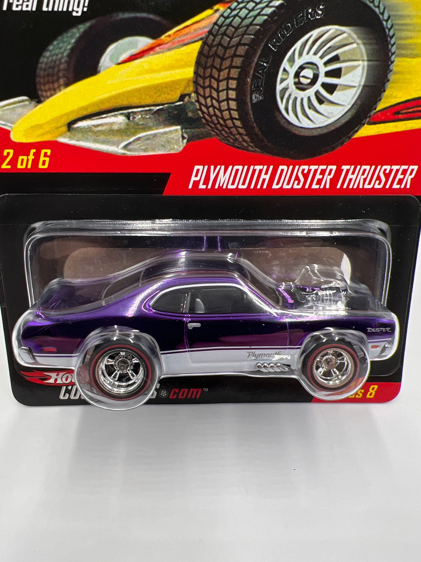 Hot Wheels RLC Real Riders Series 8 #2 3370/6500 Plymouth Duster Thruster Purple W/Protector