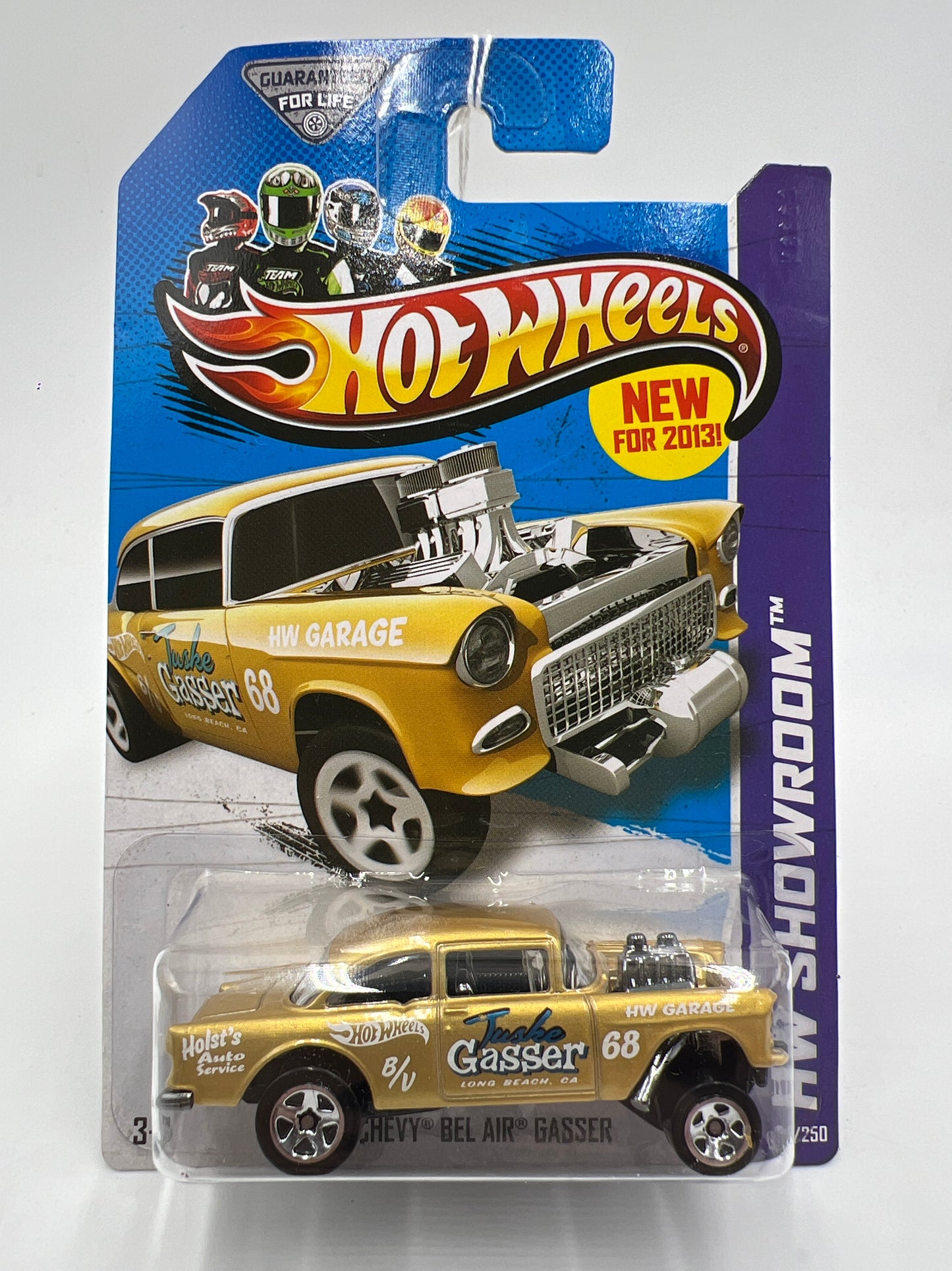 2013 Hot Wheels Showroom #190 55 Chevy Bel Air Gasser Gold 11F