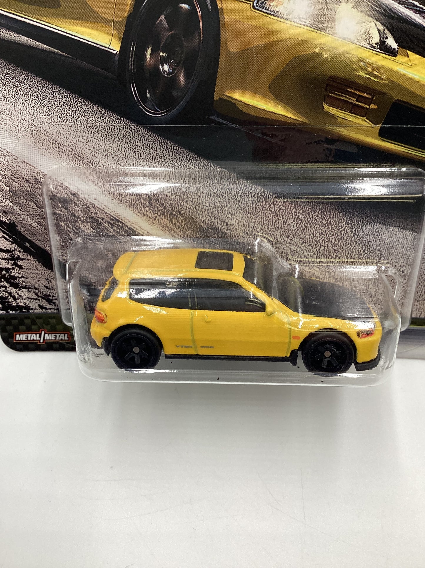 Hot Wheels Premium  Fast & Furious Fast Tuners #4 Honda Civic EG Yellow W/Protector