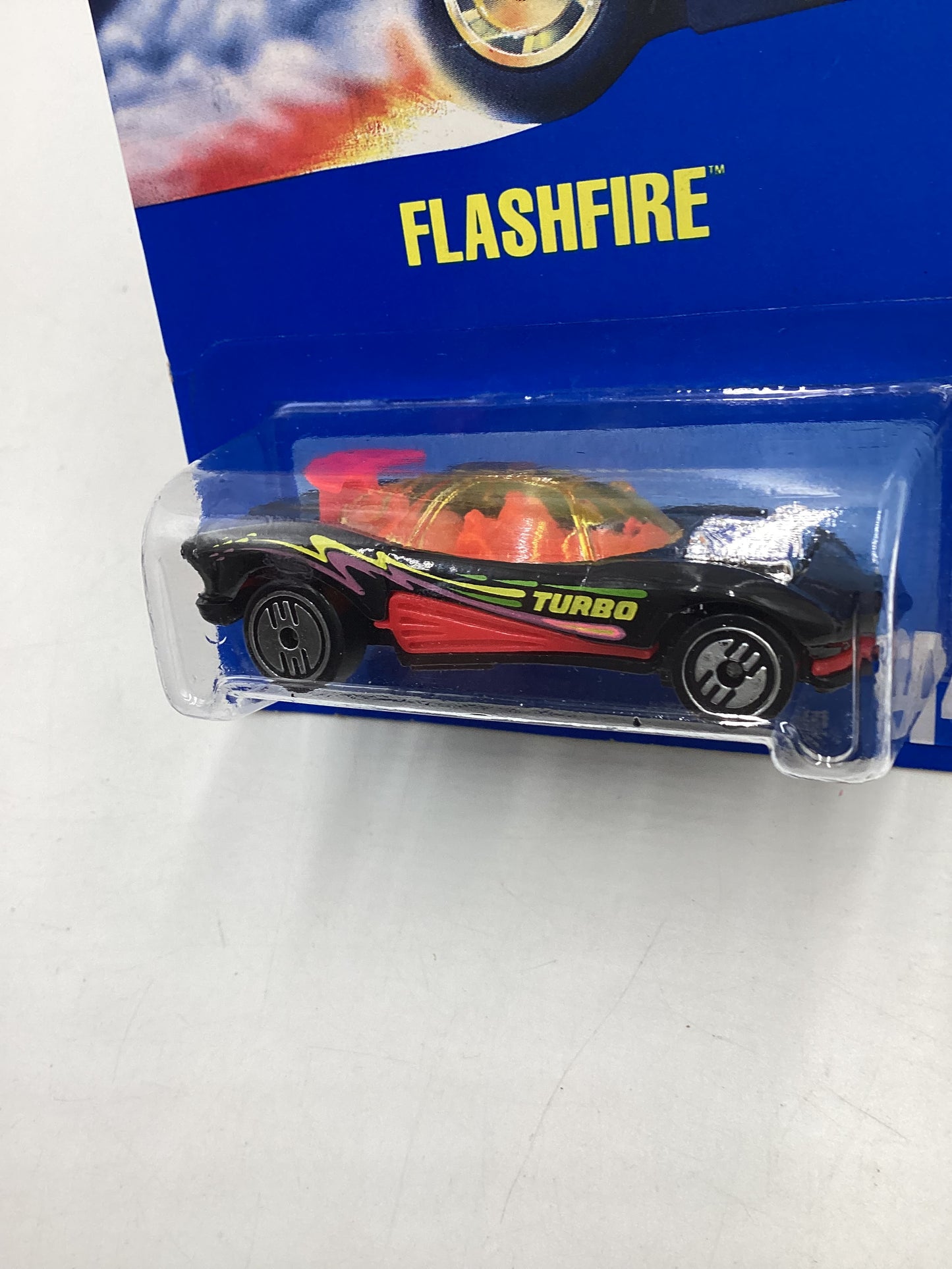 Hot Wheels Blue Card Collector  No. 140 Flashfire Black UH Chrome Wheels 240G