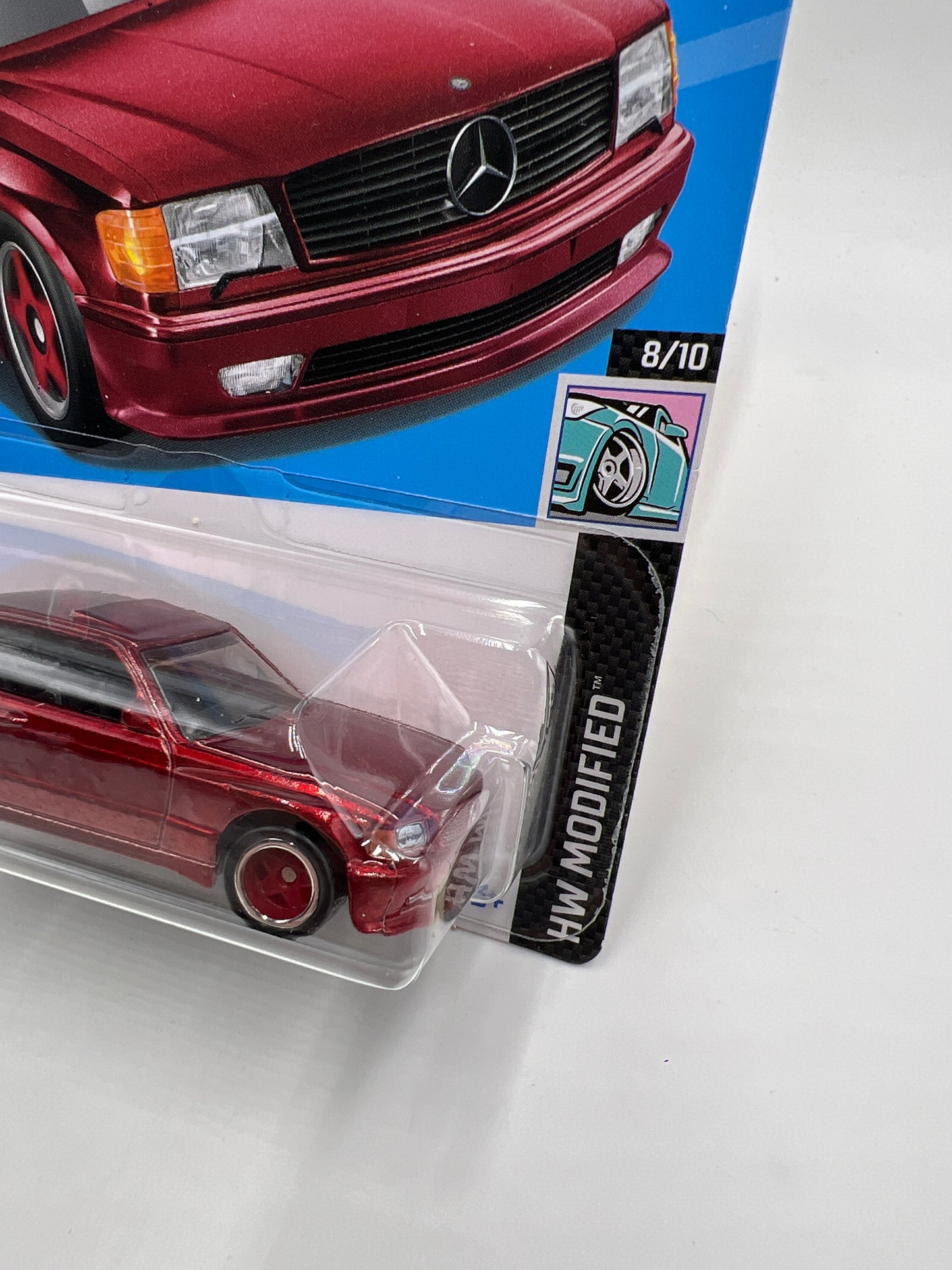 2024 Hot Wheels Super Treasure Hunt #82 89 Mercedes-Benz 560 SEC AMG Red W/Protector