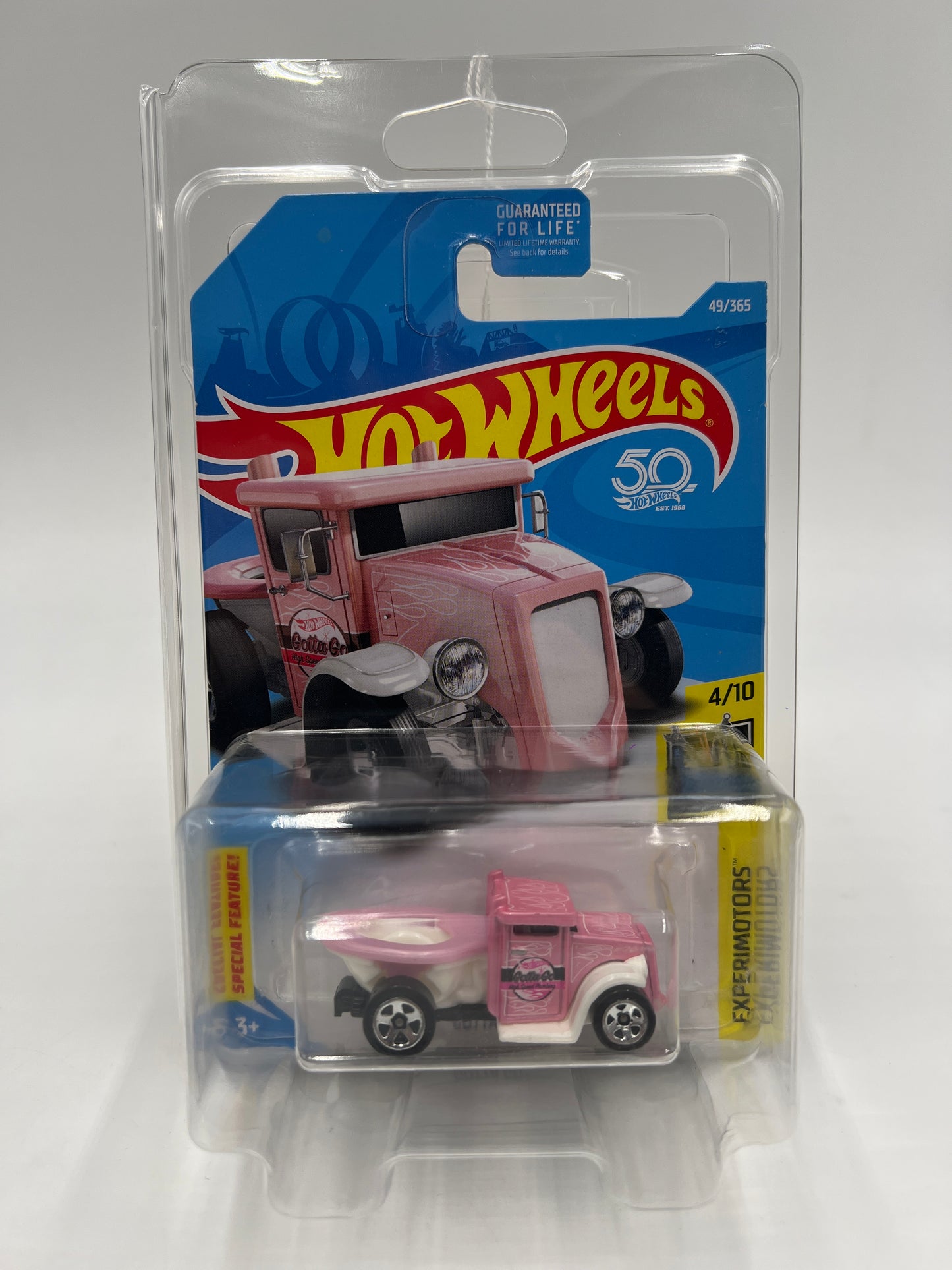 2018 Hot Wheels Experimotors #49 Gotta Go Pink W/Protector