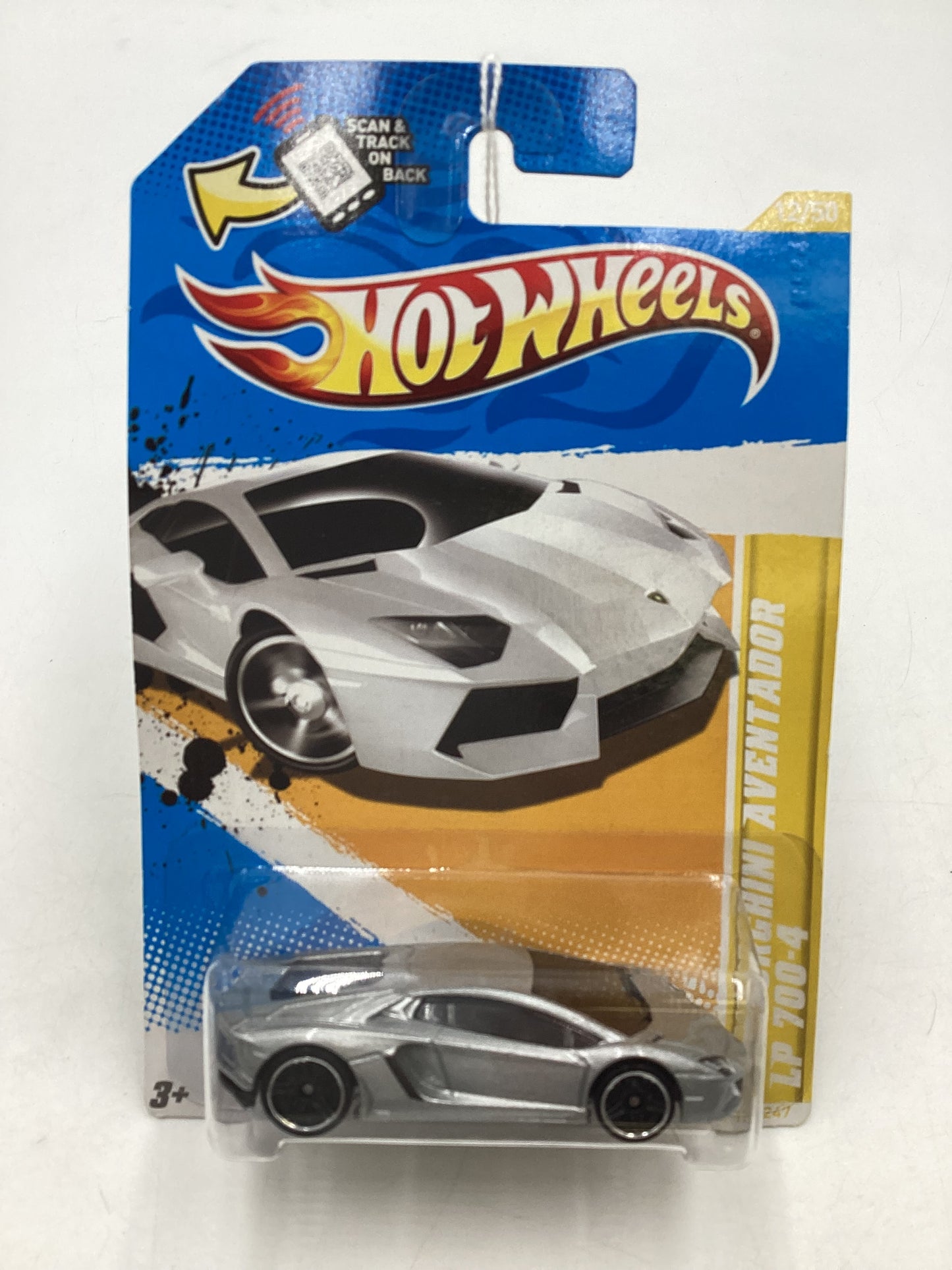 2012 Hot Wheels #012 Lamborghini Aventador LP 700-4 Silver