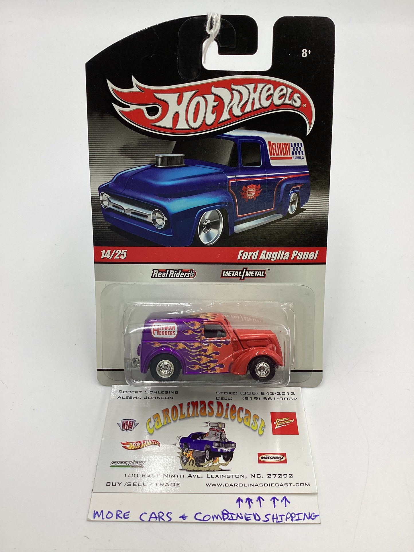 2010 Hot Wheels Premium Delivery Slick Rides #14 Ford Anglia Panel Purple/ Orange 245M