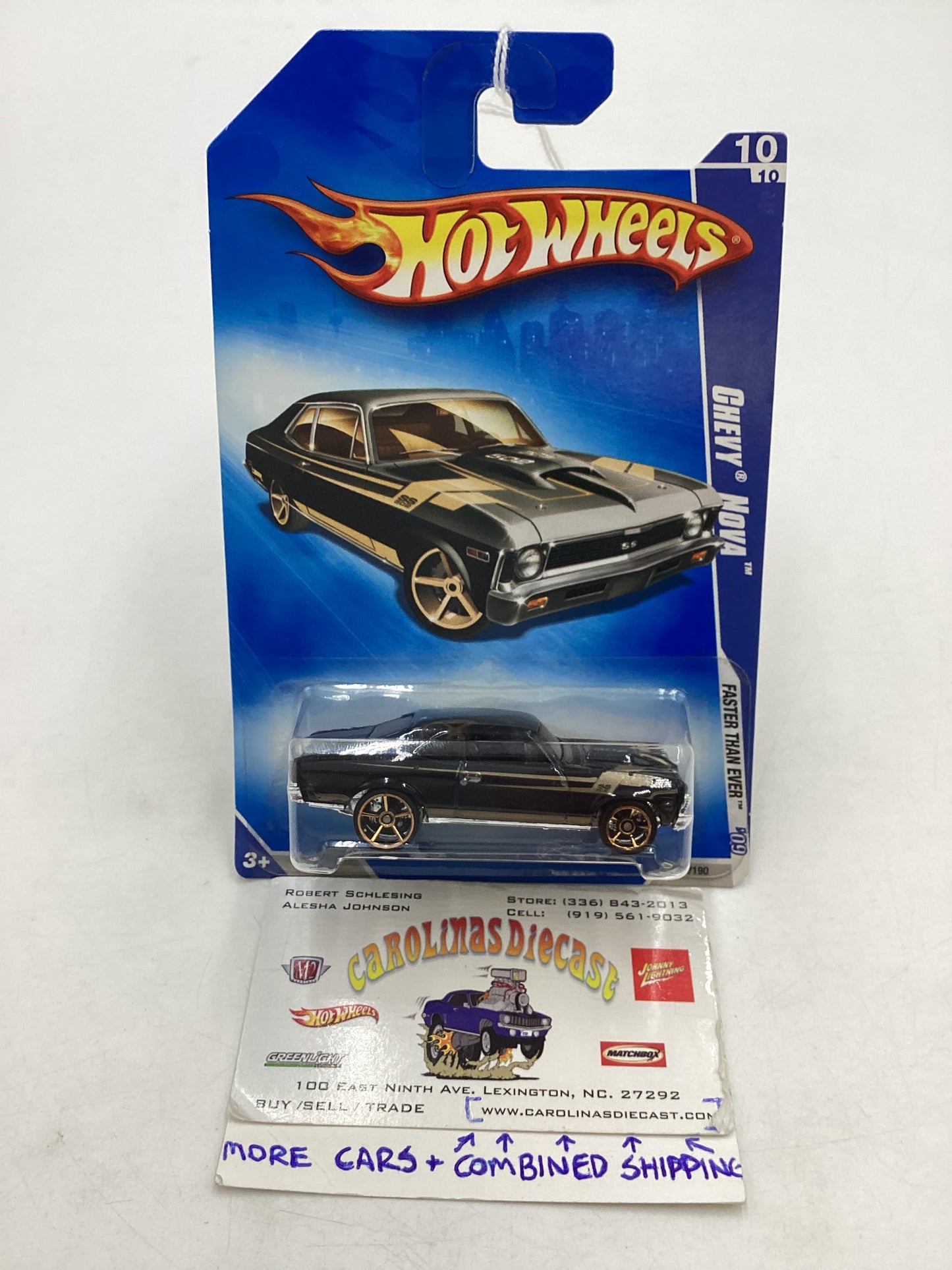 2009 Hot Wheels #136 Chevy Nova Black