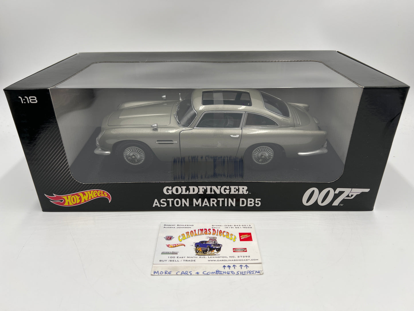 Hot Wheels Elite 1:18 Scale 007 Goldfinger Aston Martin DB5 Silver