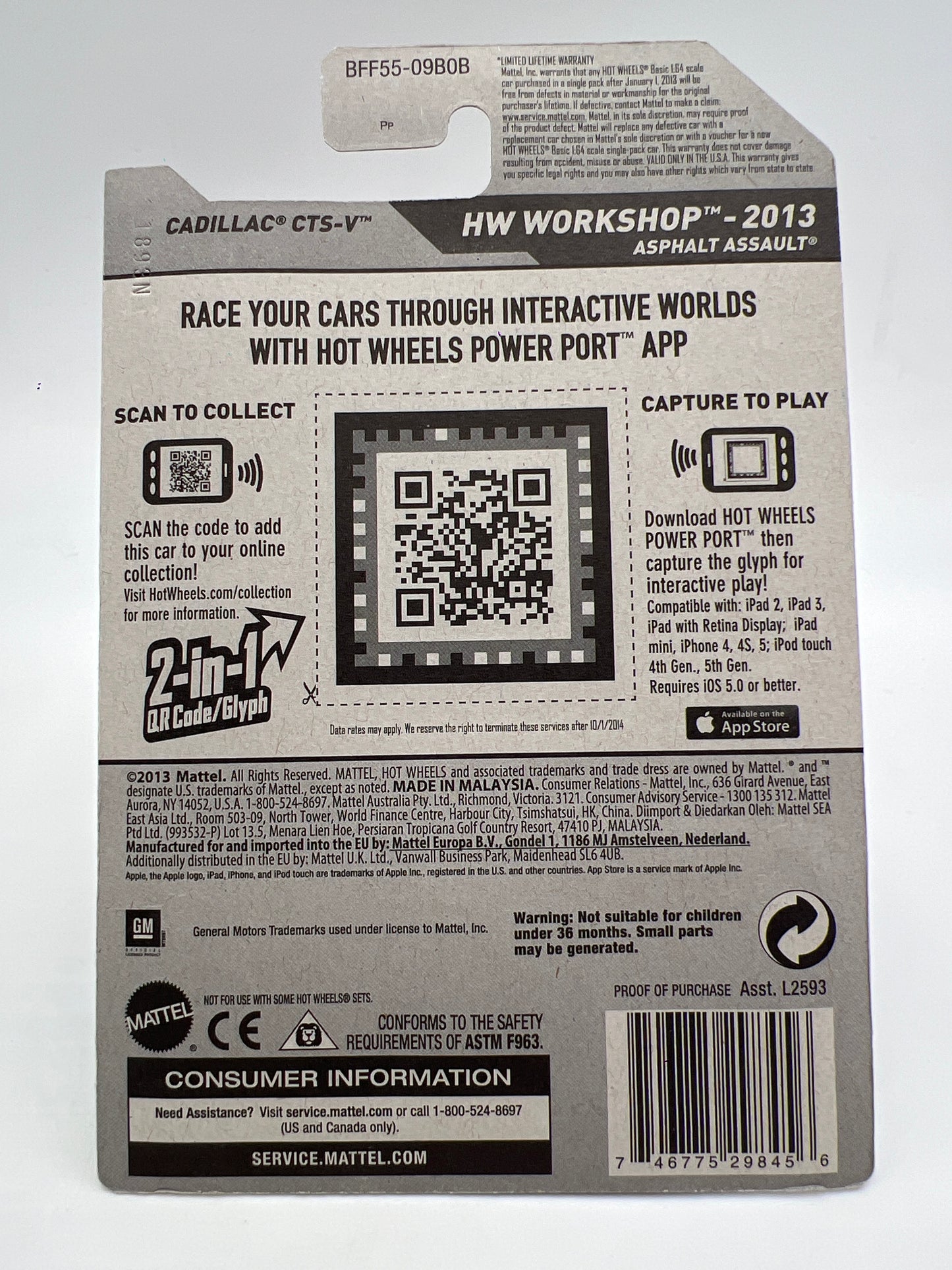 2013 Hot Wheels Kmart Exclusive #152 Cadillac CTS-V Silver Factory Sealed W/Protector