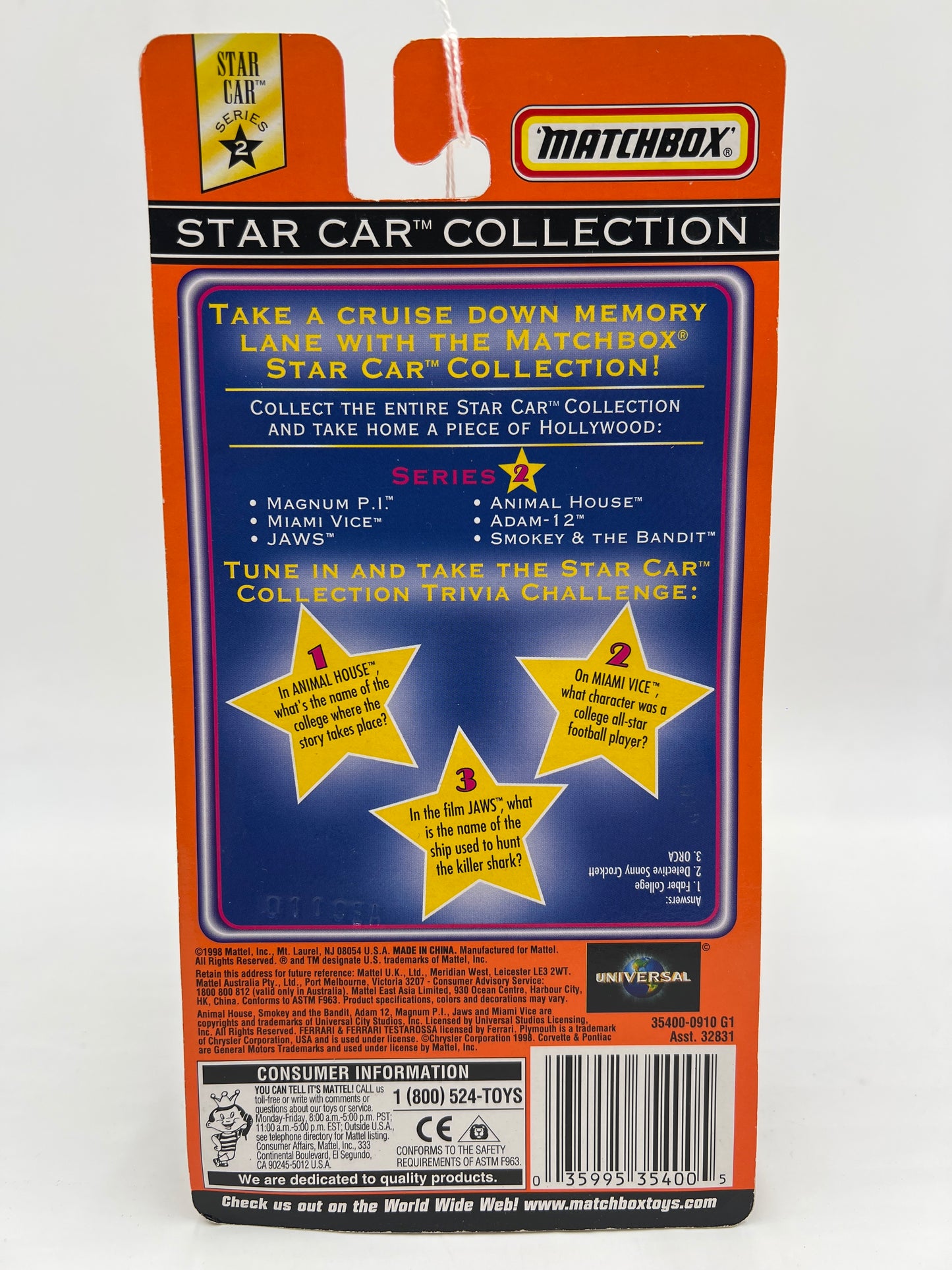 Matchbox Star Car Collection Animal House 62 Corvette