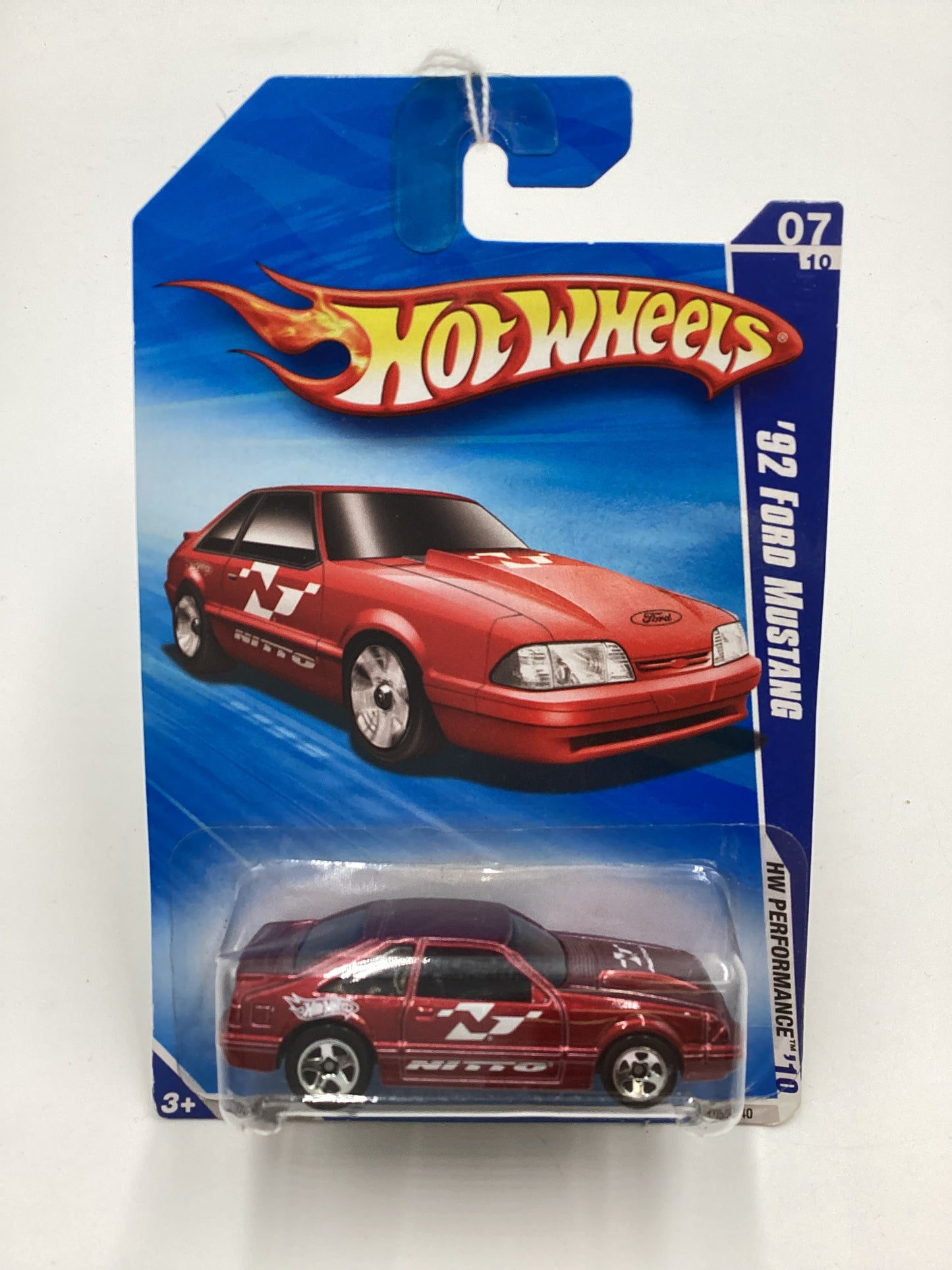 2010 Hot Wheels 92 Ford Mustang Red #105 20A