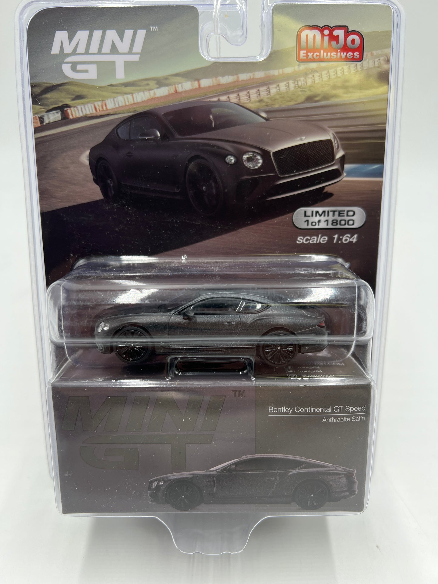 Tarmac Works Mijo Exclusives 1/1800 Bentley Continental GT Speed Satin Black