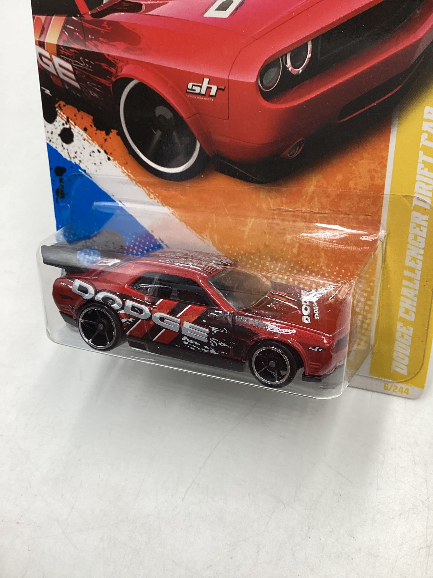 2011 Hot Wheels #6 Dodge Challenger Drift Car Red 51G