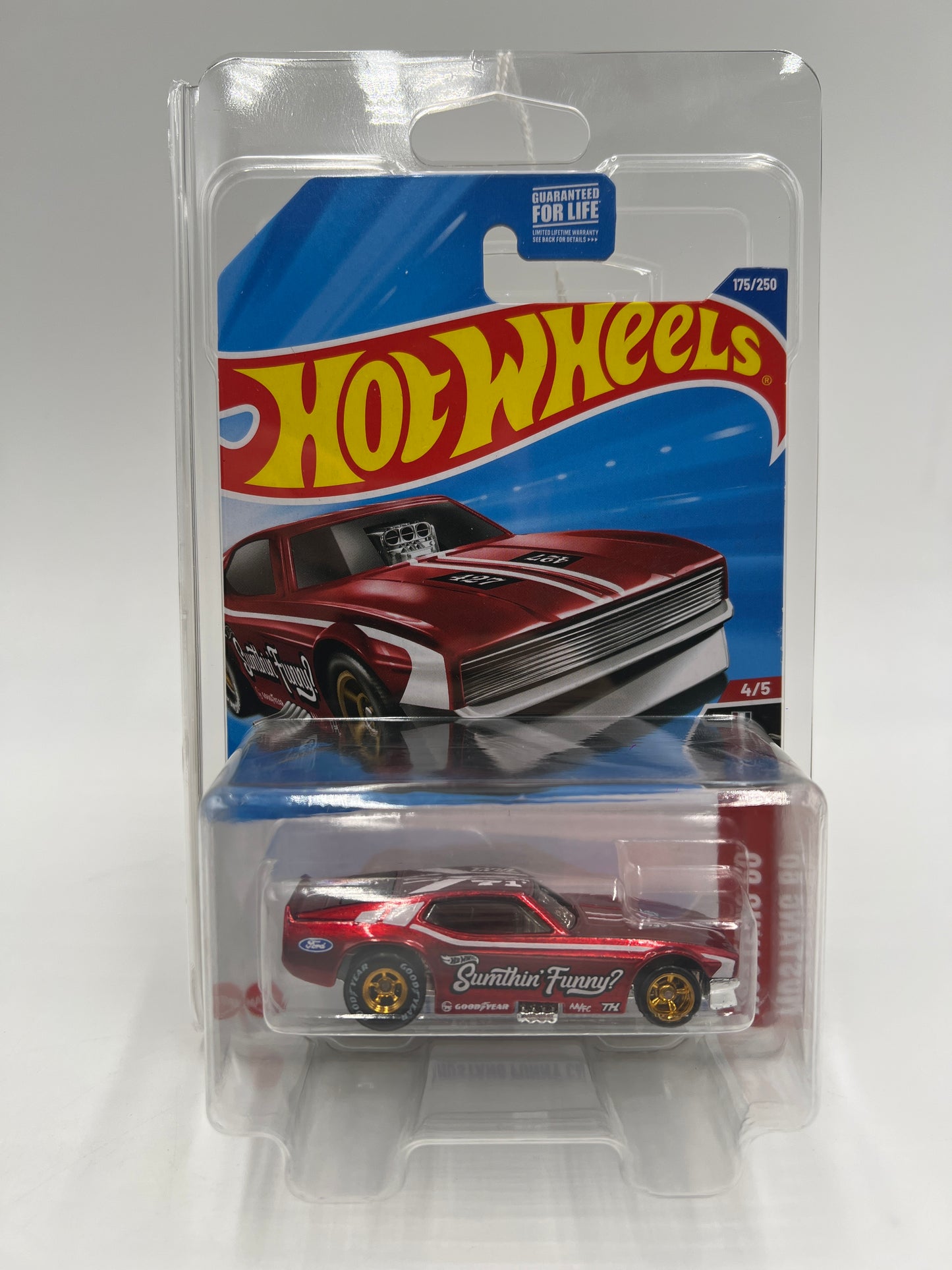 2025 Hot Wheels Super Treasure Hunt #175 71 Mustang Funny Car Red W/Protector