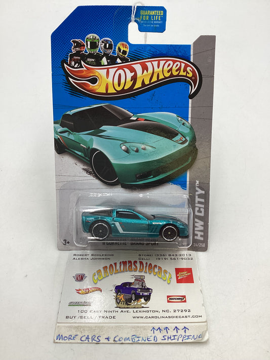 2013 Hot Wheels #24 11 Corvette Grand Sport Teal 9A